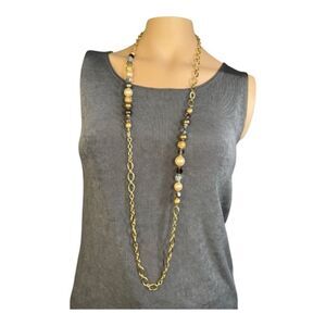Brighton Gold and Brown Crystal Bead Necklace 43"